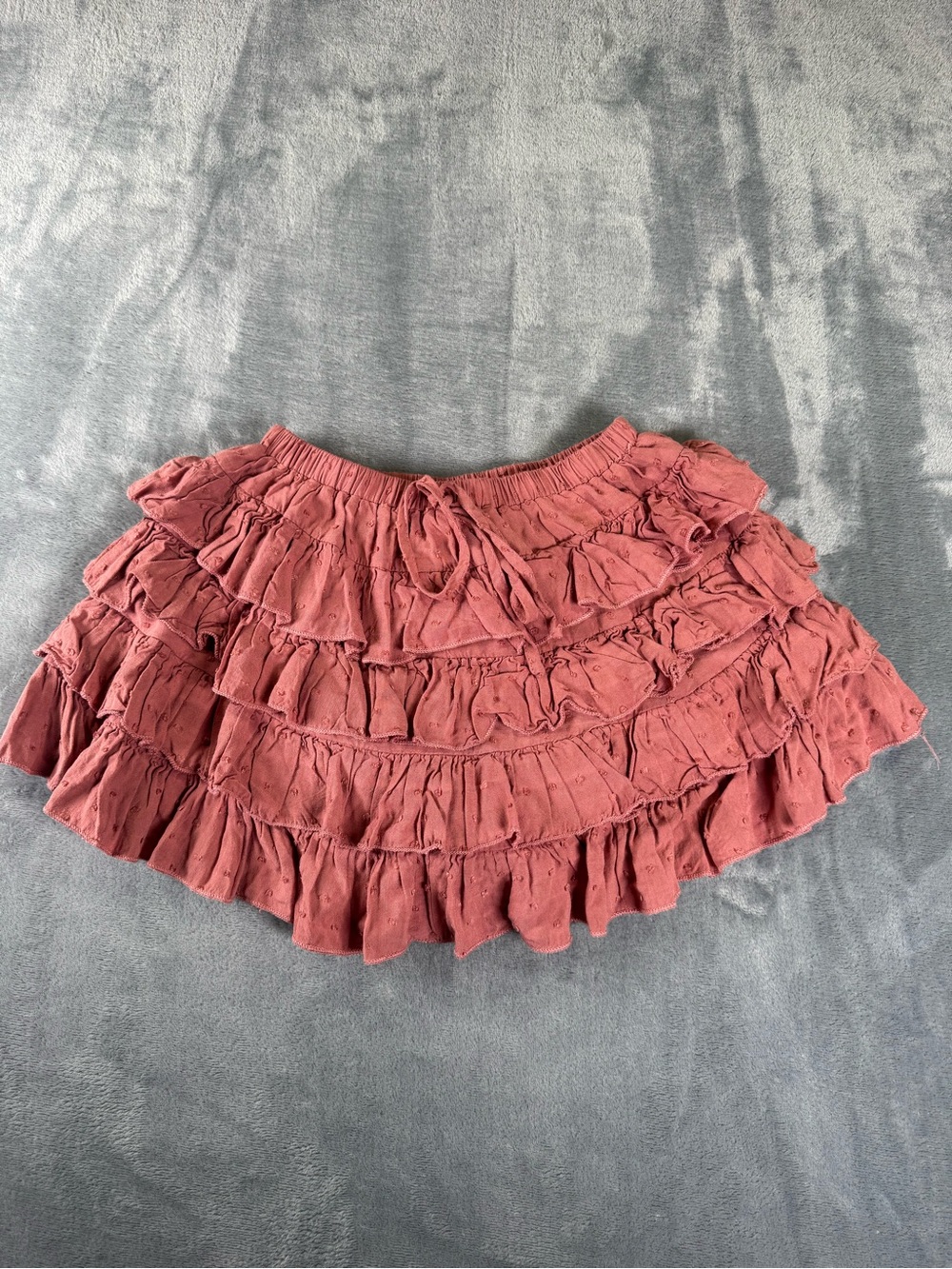 Altar'd State Dusty Rose Tiered Ruffle Mini Skirt XS